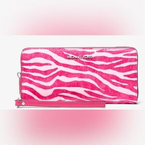Jet Set Travel Zebra Print Calf Hair Continental Wallet NWT